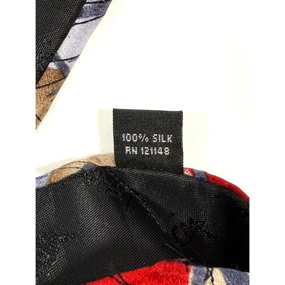 J. Garcia Tie Collection Fifty-Four Scales Abstract Red Purple‎ Gray Silk - Picture 7 of 11